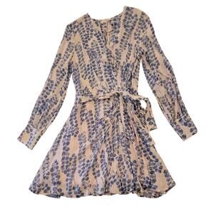 Reiss Marnie Metallic Floral Mini Dress - Blue & Pink - Size 10